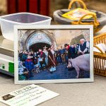 In Aups (Frankreich) werden an jedem vierten Sonntag im Januar die Trüffelhunde und ein Trüffelschwein vor der Kirche Sankt Pankras gesegnet. Das Trüffelschwein ist immer ein Weibchen, denn die Sexualhormone eines männlichen Schweins riechen ähnlich wie Trüffel / © Foto: Georg Berg