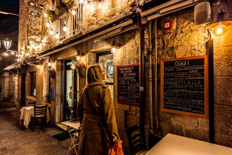 Traditiones Restaurant mit landestypischen Gerichten: Il Ghetto da Ottavio in San Marino Altstadt / © Foto: Georg Berg