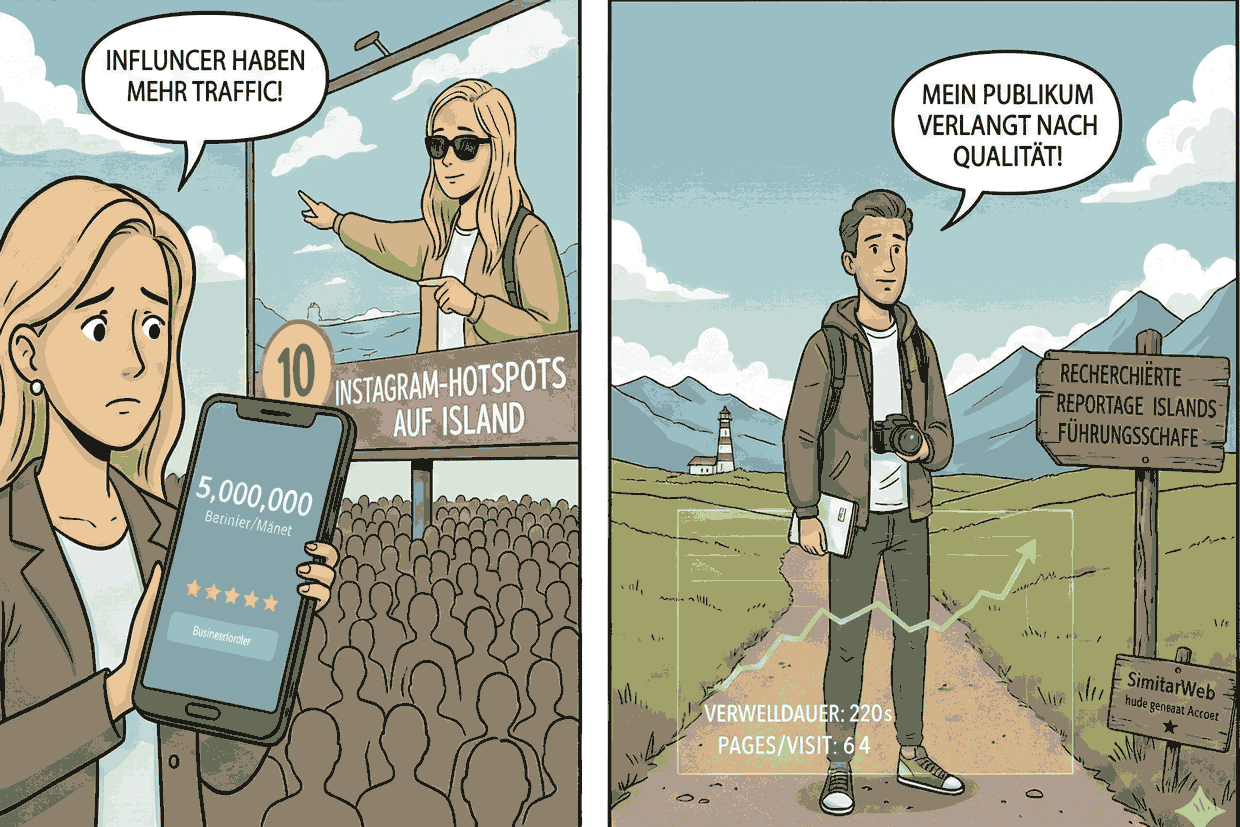 Influencer-Traffic oder nachhaltige Qualität? [KI-generiert (gemini)]
