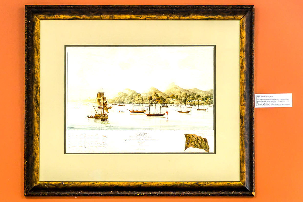 Schiffe im Hafen von Freetown während des Winters 1792